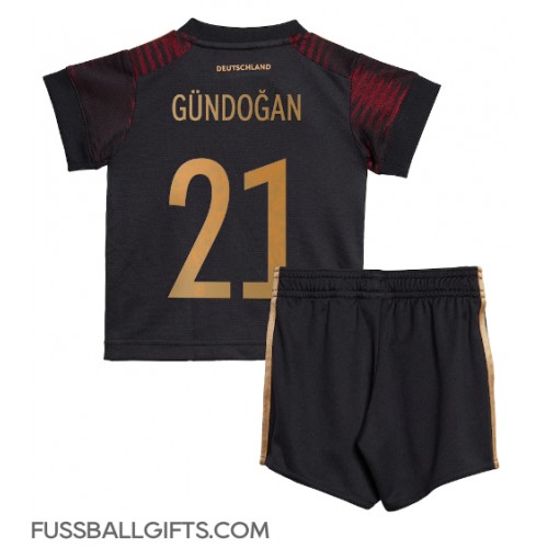 Deutschland Ilkay Gundogan #21 Fußballbekleidung Auswärtstrikot Kinder WM 2022 Kurzarm (+ kurze hosen)